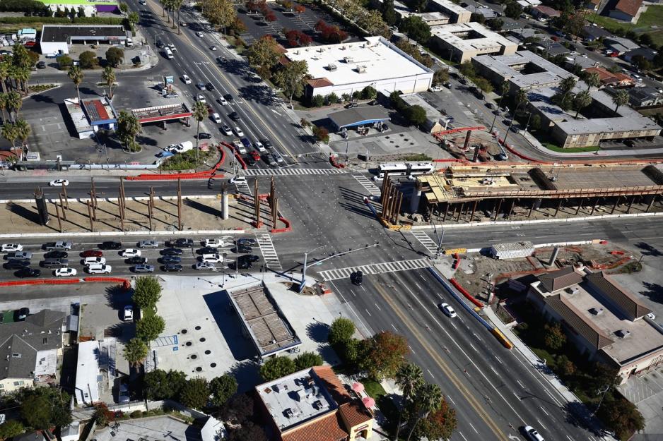 Story Road intersection seen from above