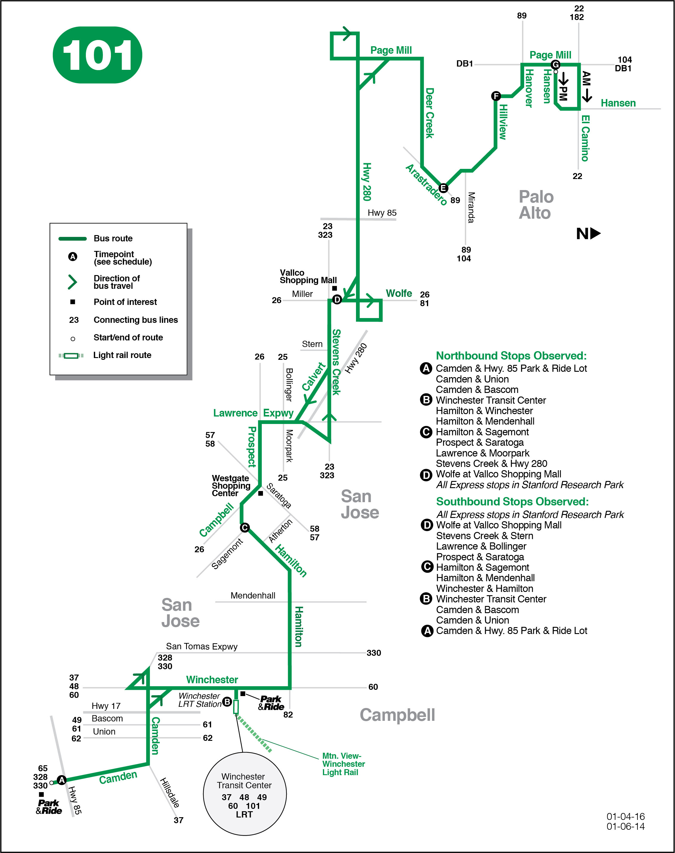 Express 101 Bus Route - VTA - SF Bay Transit