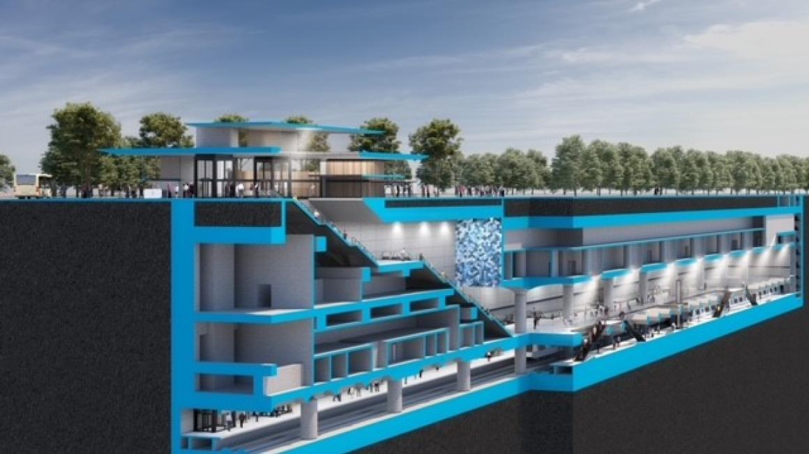 artist rendering of 28th street BART station cross section