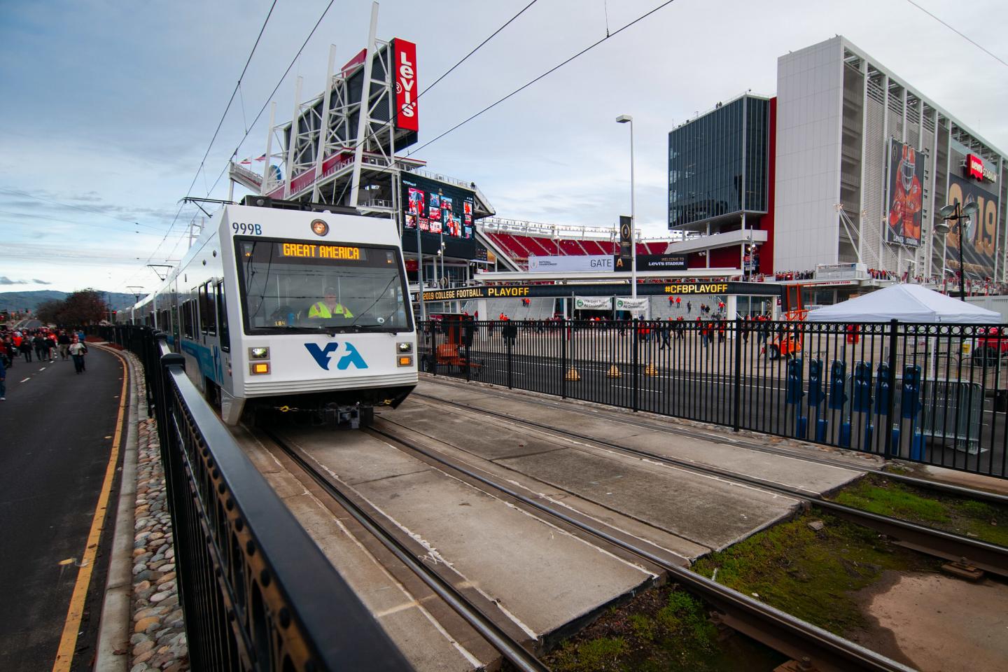 Light Rail In front of Levis