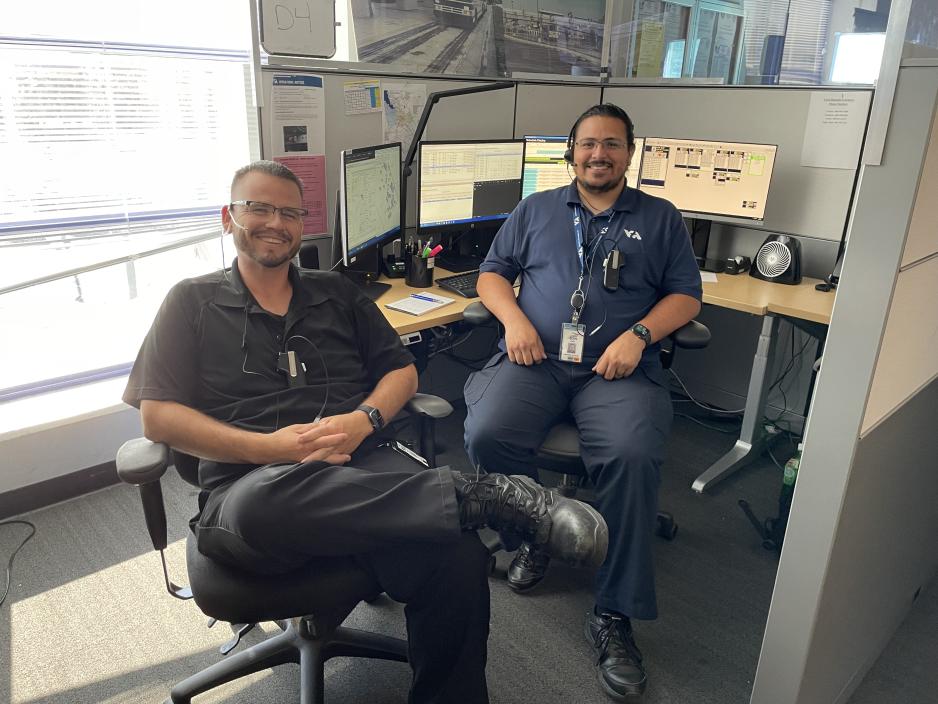 Transit Radio Dispatchers David Hayner and Alexander Davalos