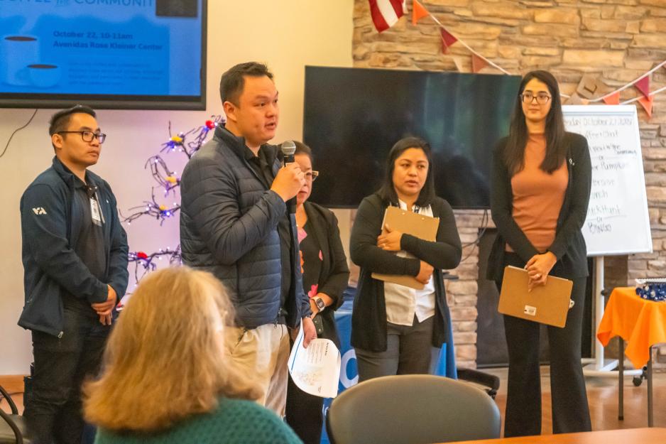 VTA staff presenting at a community meeting