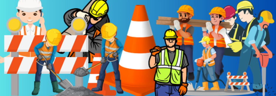 graphic showing construction workers